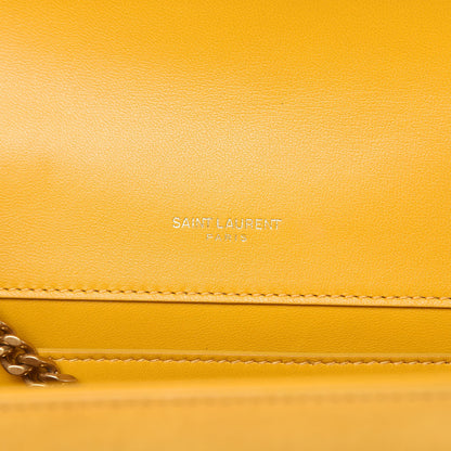 Saint Laurent Suede Medium Classic Monogram Kate Tassel Satchel Saffron Yellow 7 of 16