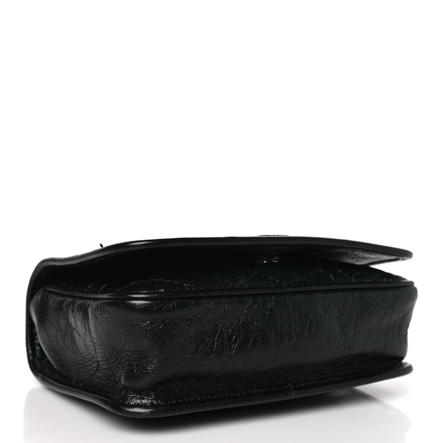 Crinkled Calfskin Matelasse Monogram Niki Chain Wallet Black