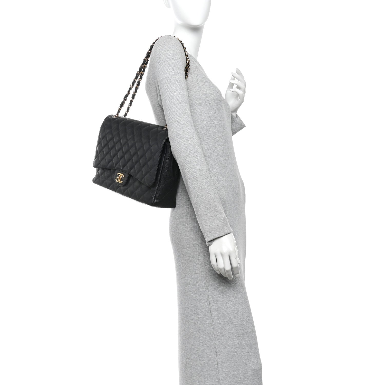 Chanel Caviar Quilted Maxi Double Flap Black 2 of 12