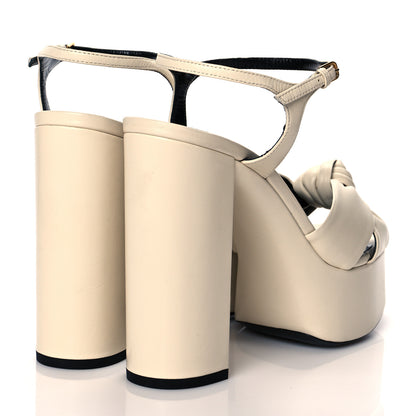Saint Laurent Vendome Bianca 85 Platform Sandals 38 Pearl 4 of 8