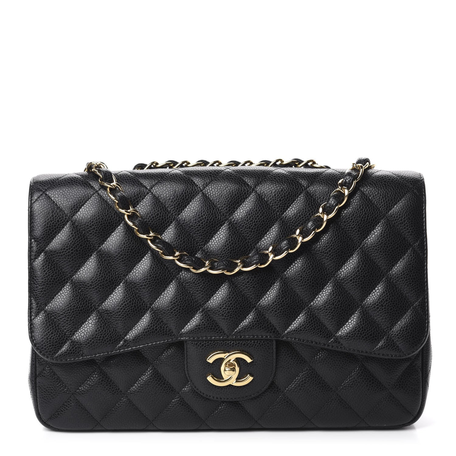 Chanel Caviar Quilted Jumbo Single Flap Black 1 of 10