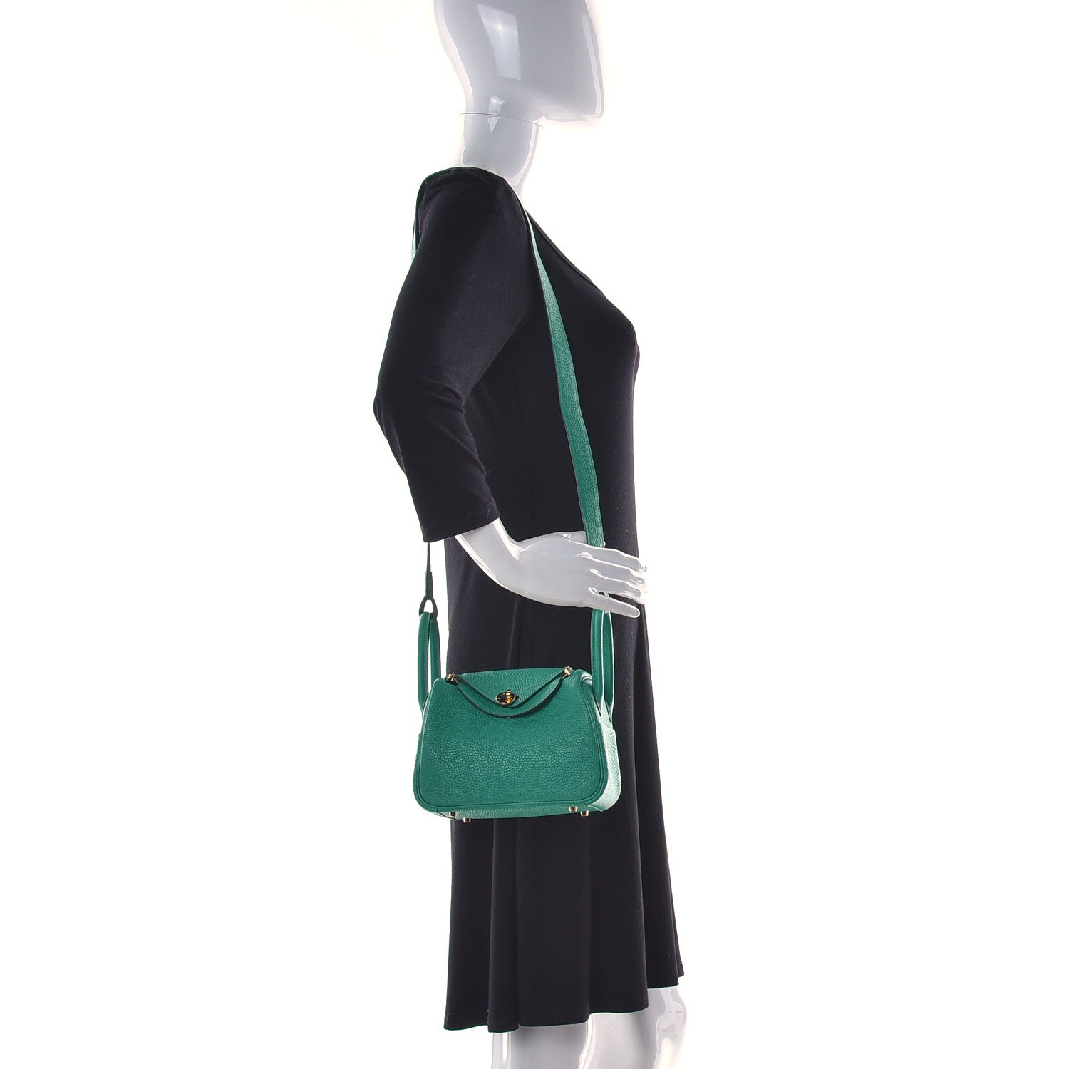 Hermes Taurillon Clemence Mini Lindy 20 Menthe 2 of 11