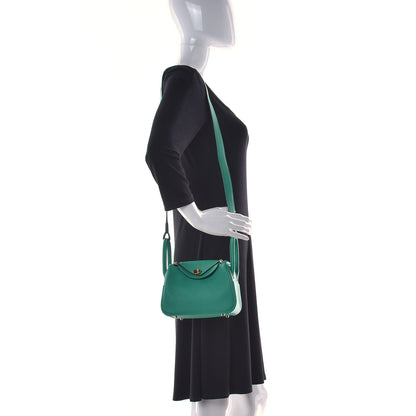 Hermes Taurillon Clemence Mini Lindy 20 Menthe 2 of 11