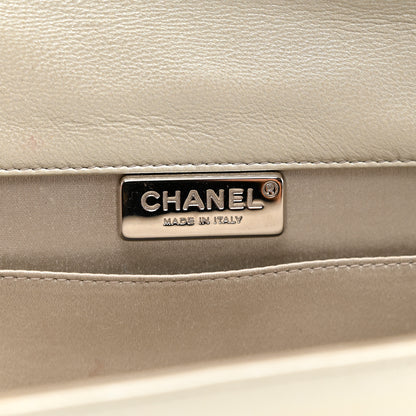 Chanel Metallic Lambskin Quilted Boy Flap Clutch Silver 6 of 8