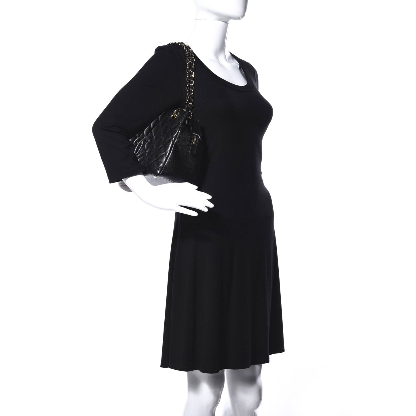 Caviar Quilted Petit Timeless Tote PTT Black