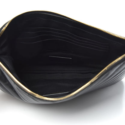 Saint Laurent Calfskin Matelasse Monogram Cassandre Tablet Pouch Black 5 of 9