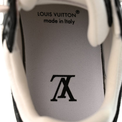 Louis Vuitton Calfskin Embossed Monogram Denim Womens LV Trainer Sneakers 35 Black 7 of 9