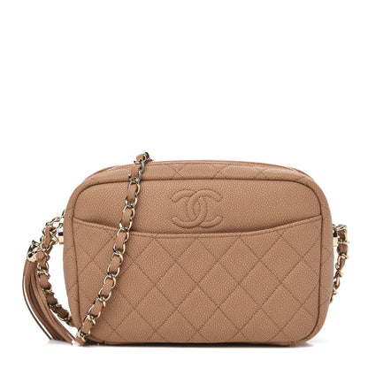 Chanel Caviar Quilted Coco Tassel Camera Case Beige 1 of 11