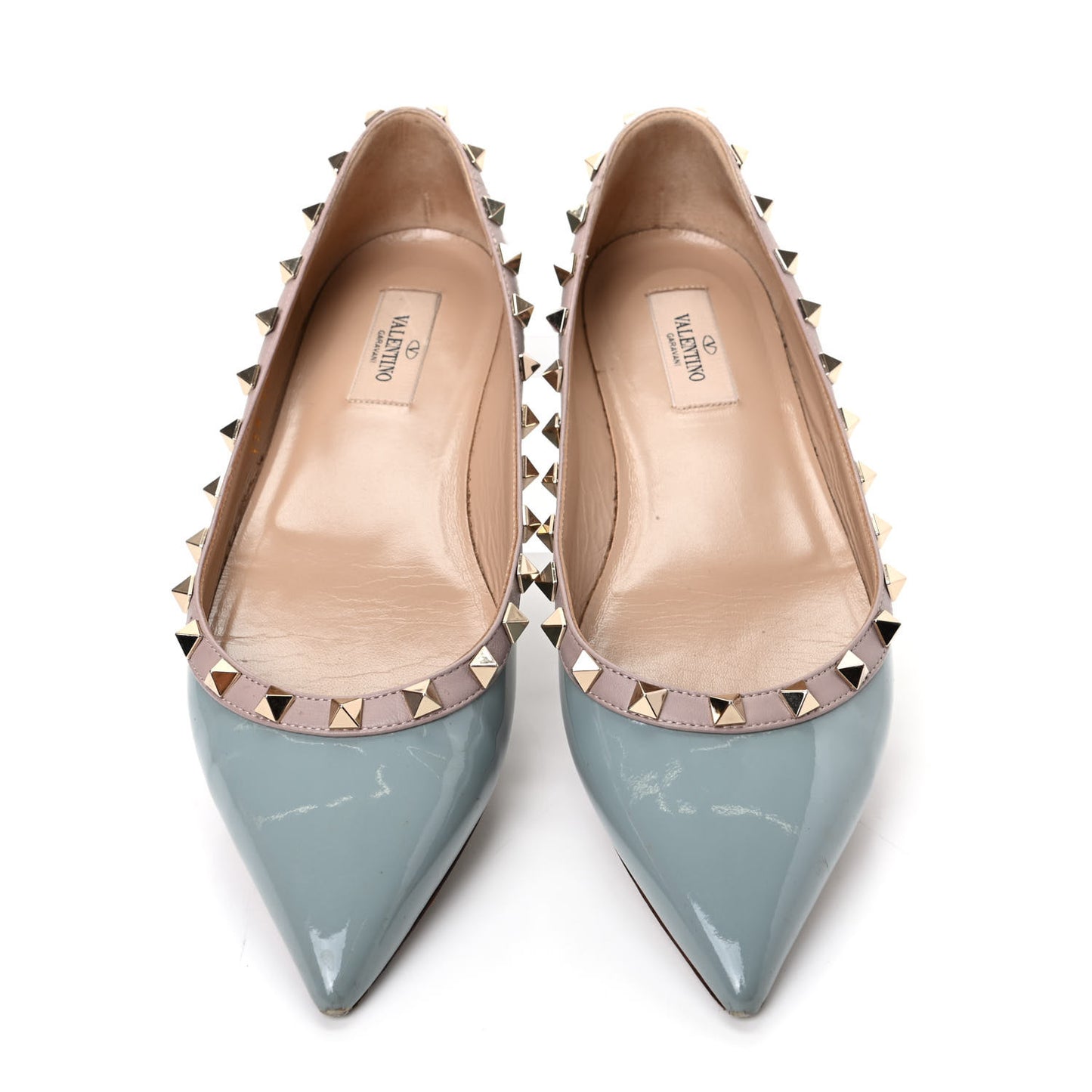 Patent Rockstud Ballerina Flats 38.5 Nube Poudre
