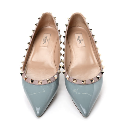 Valentino Garavani Patent Rockstud Ballerina Flats 38.5 Nube Poudre 5 of 11