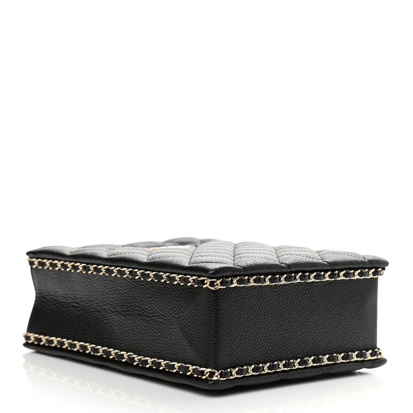 Caviar Quilted Evening Box Bag Black