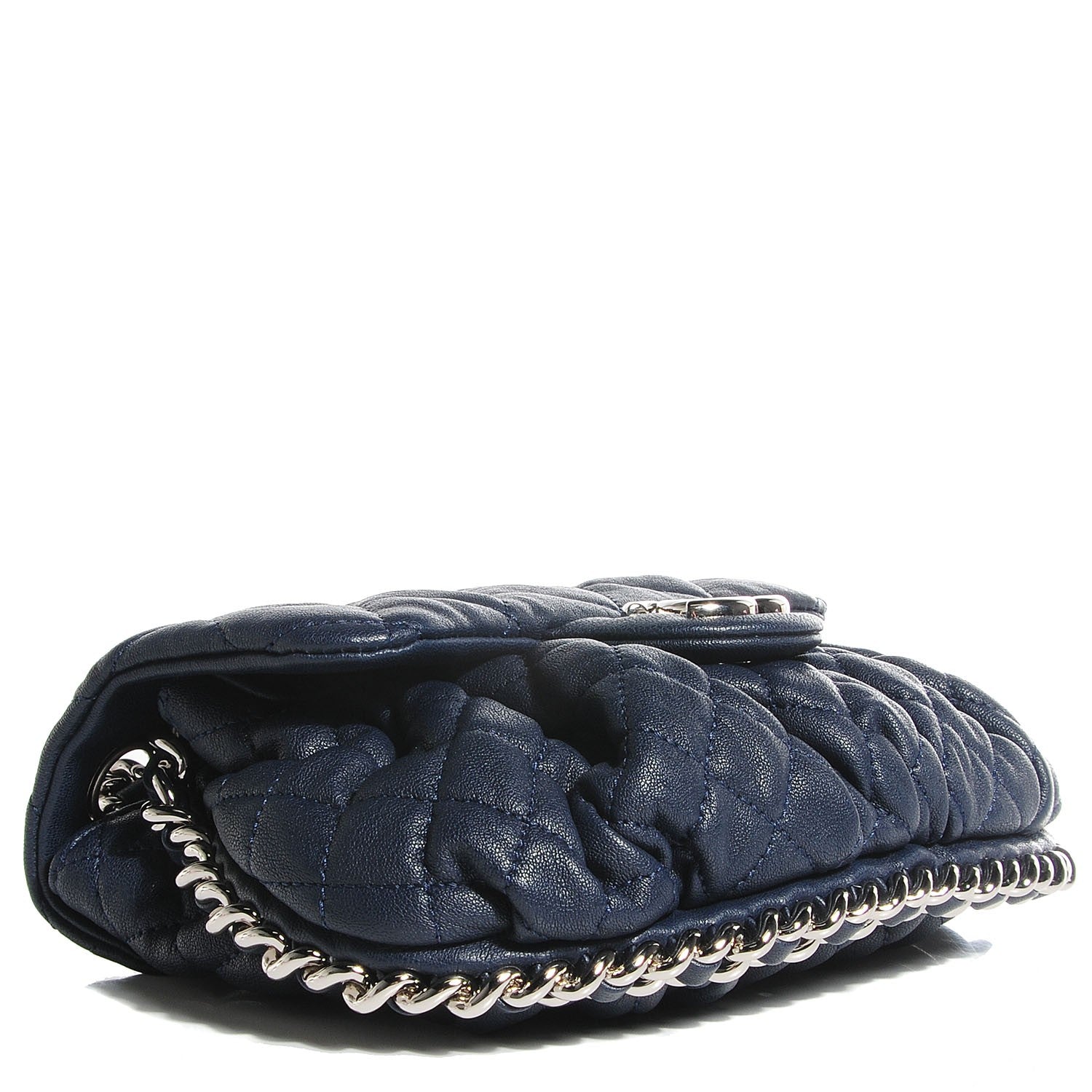 Chanel Washed Lambskin Mini Chain Around Messenger Dark Navy Blue 4 of 8