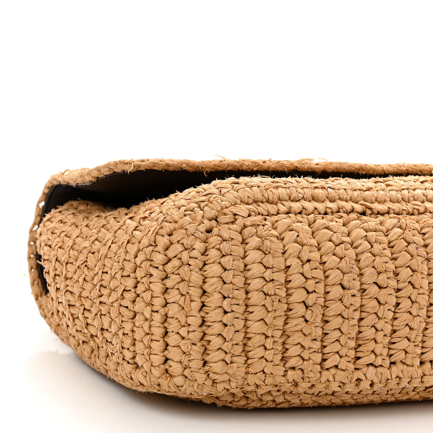 Raffia Calfskin Monogram Medium Niki Chain Satchel Natural