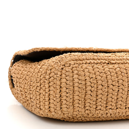 Saint Laurent Raffia Calfskin Monogram Medium Niki Chain Satchel Natural 10 of 14