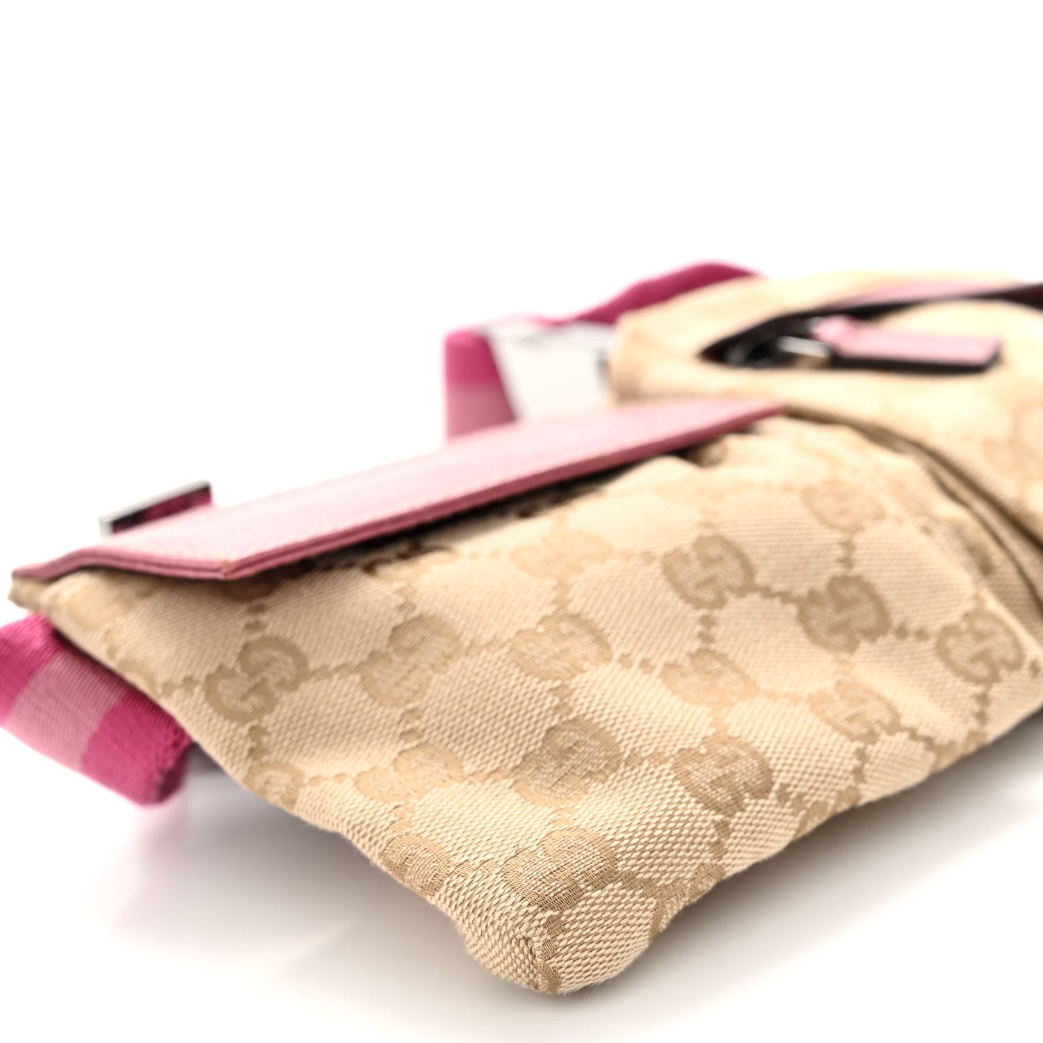 Gucci GG Monogram Web Double Pocket Belt Bag Pink 8 of 9