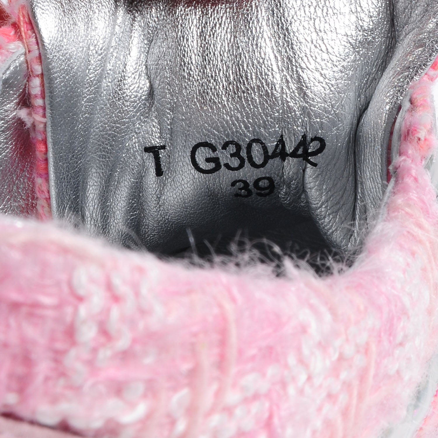 Chanel Tweed Suede Calfskin Sneakers 39 Pink 6 of 6
