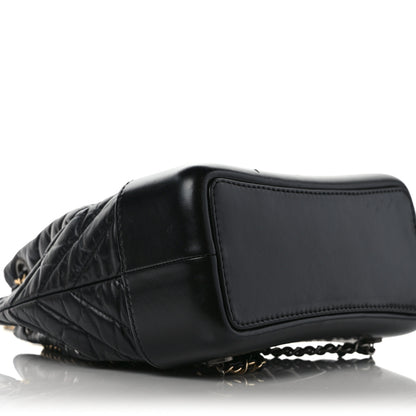 Chanel Aged Calfskin Chevron Quilted Small Gabrielle Backpack Black 7 of 10