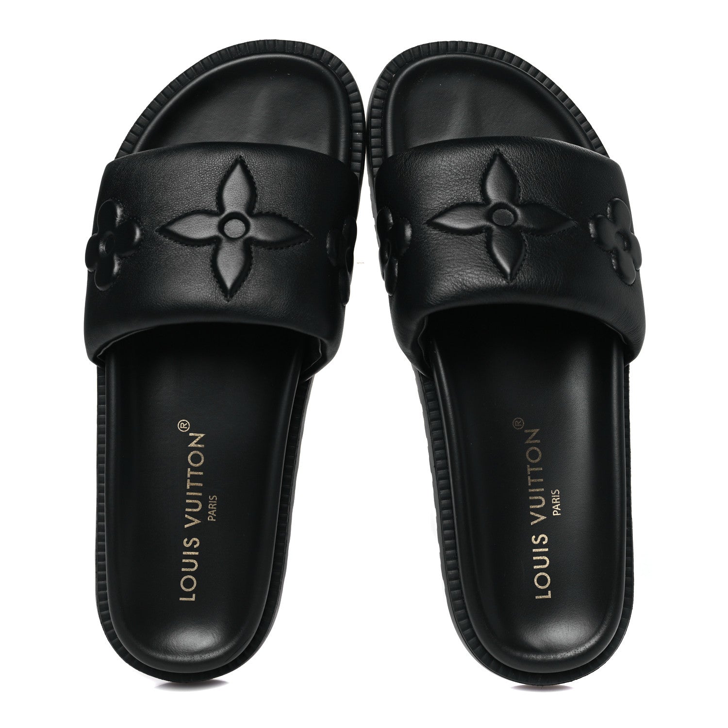 Louis Vuitton Calfskin LV Shore Flat Comfort Mule 39 Black 2 of 10