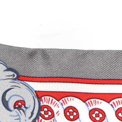 Hermes Silk Bride De Cour Twilly Gris Jaune Vif Rouge 6 of 8