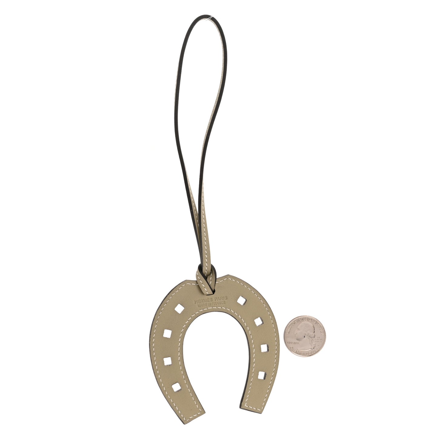 Swift Paddock Horseshoe Bag Charm Gris Perle