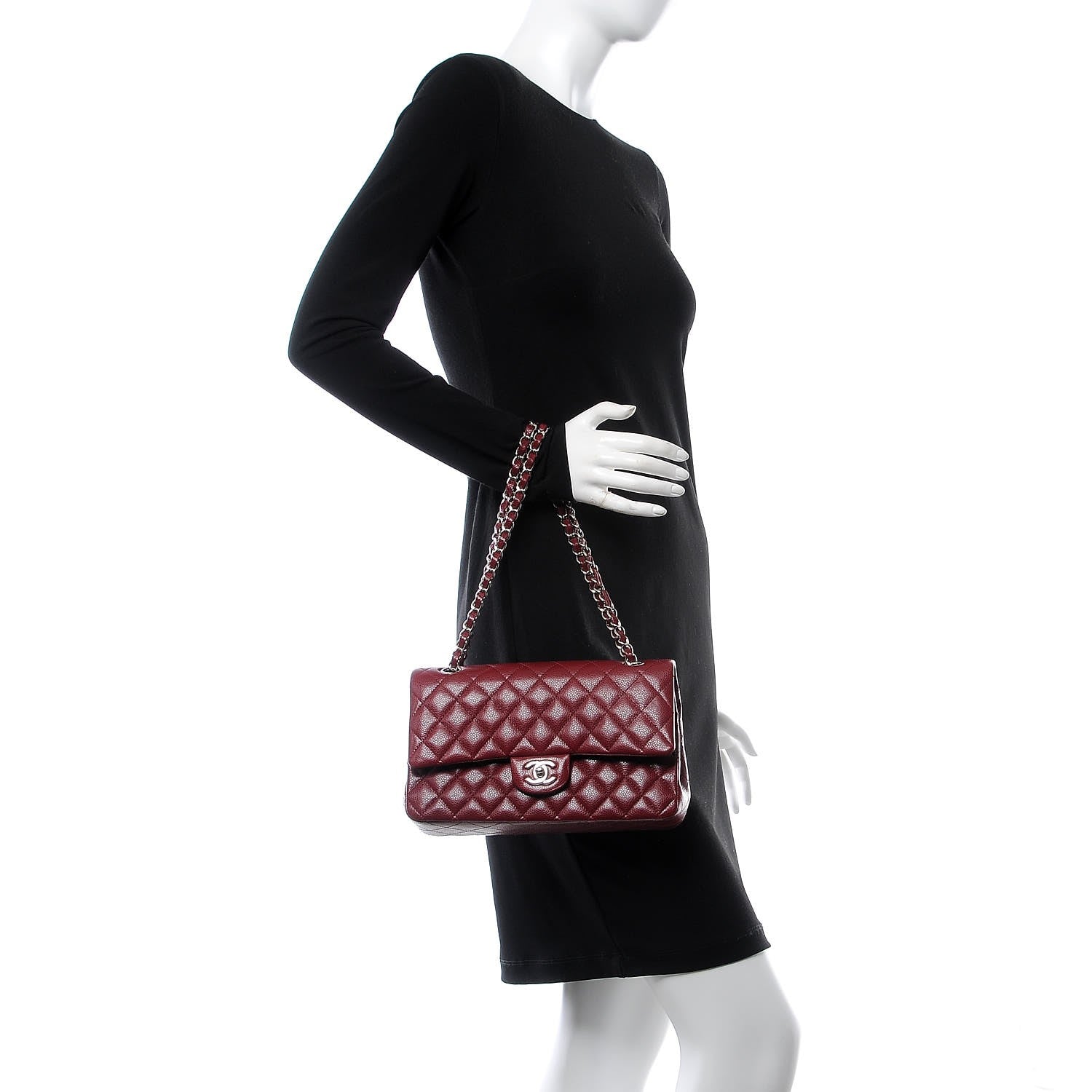 Chanel Caviar Quilted Medium Double Flap Red 3 of 9