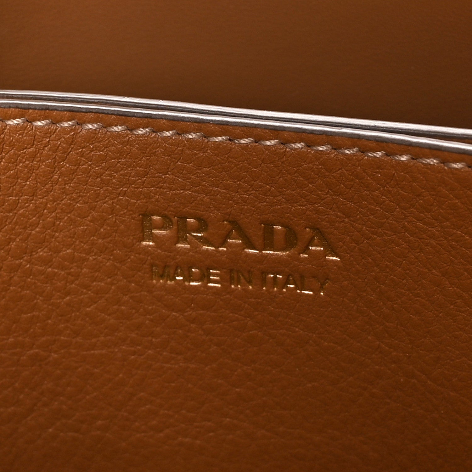 Prada Soft Grained Calfskin Vitello Daino Small Buckle Bag Caramello 7 of 11