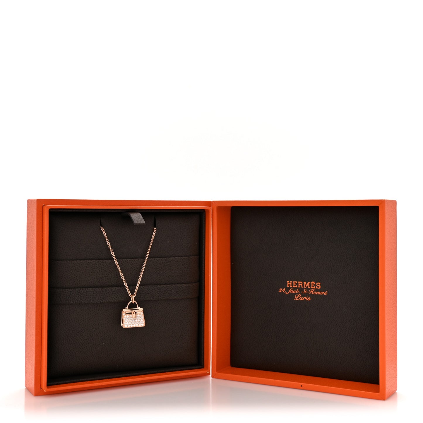 18K Rose Gold Diamond Kelly Amulettes Pendant Necklace