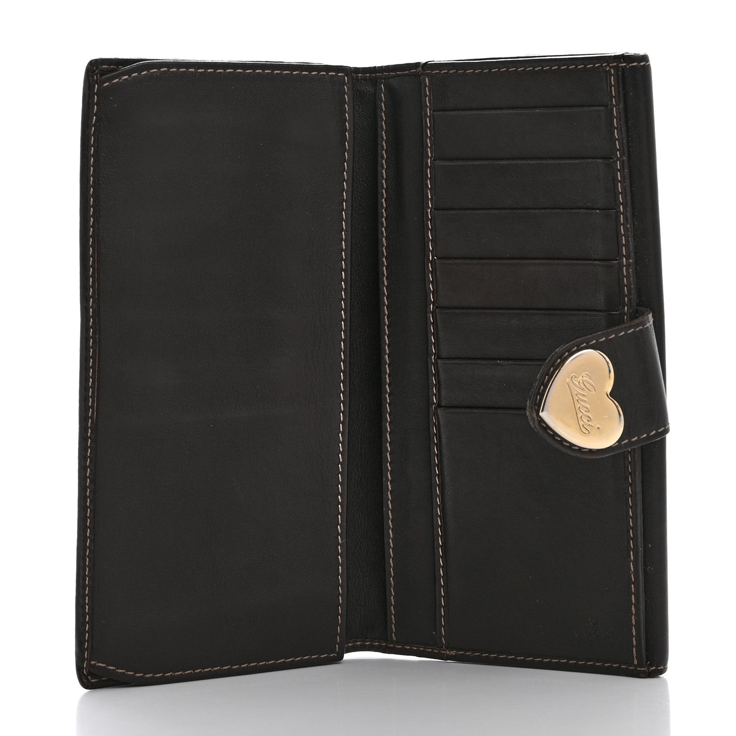Gucci Monogram Heart Continental Wallet Dark Brown 5 of 12