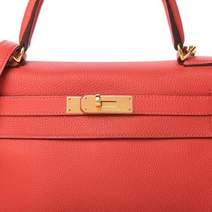 Hermes Togo Kelly Retourne 28 Rouge Pivoine 10 of 10