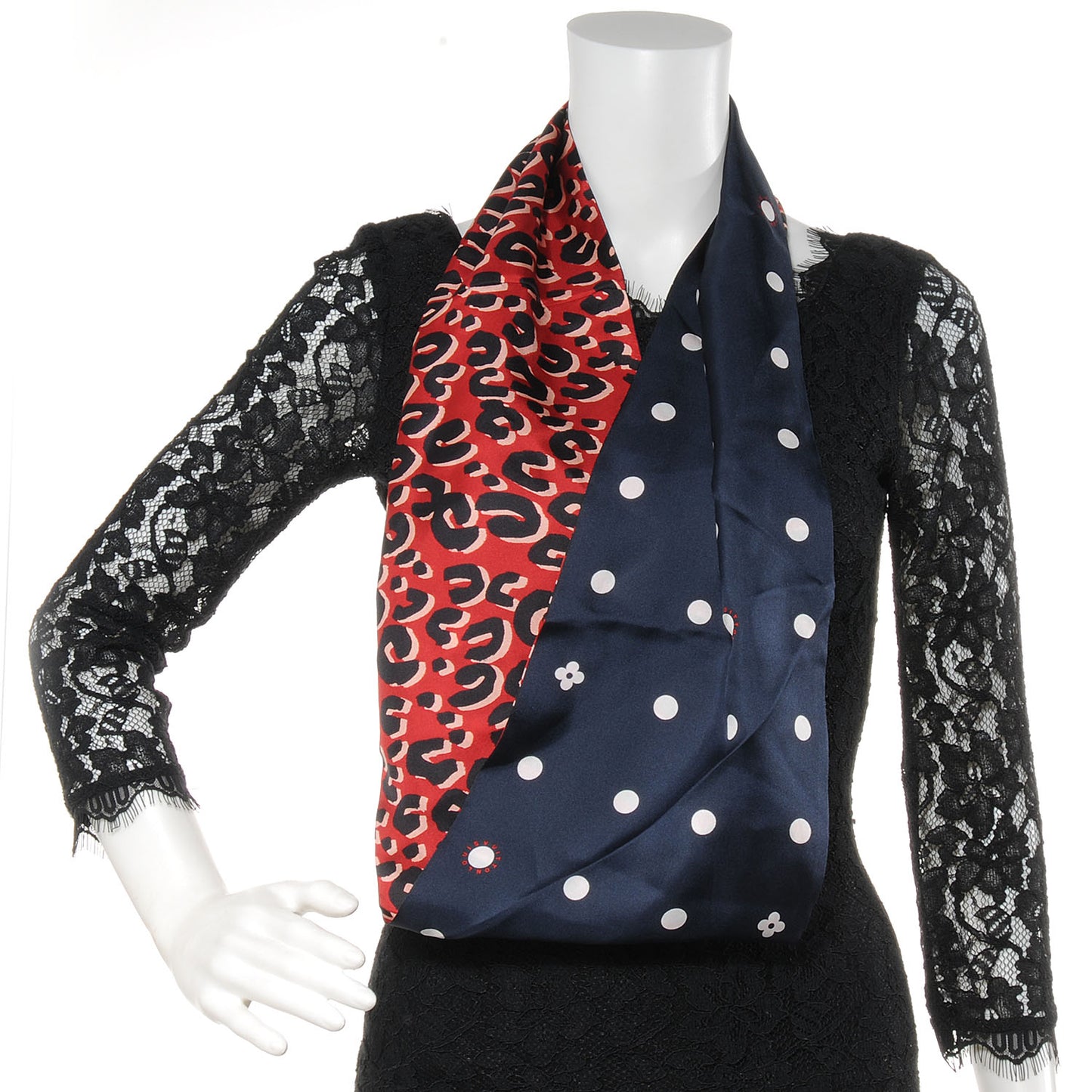 Silk Leopard Snood Scarf Red