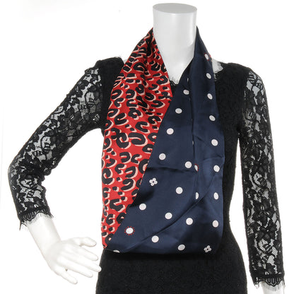 Louis Vuitton Silk Leopard Snood Scarf Red 2 of 5