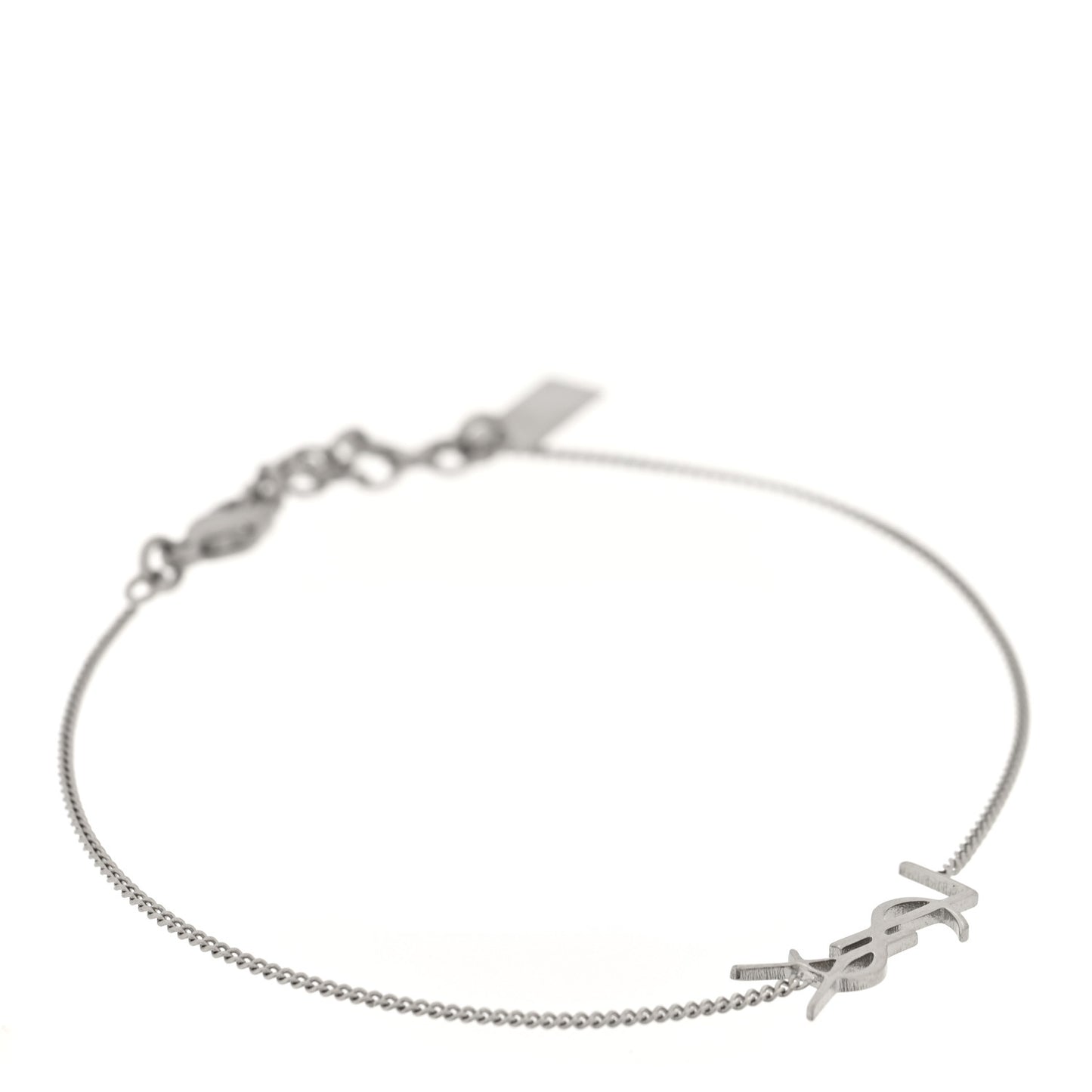 Brass Monogram Charm Bracelet L Silver