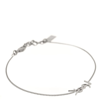 Saint Laurent Brass Monogram Charm Bracelet L Silver 1 of 4