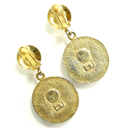 Chanel CC Studded Clip On Earrings Black and Gold 2 of 4