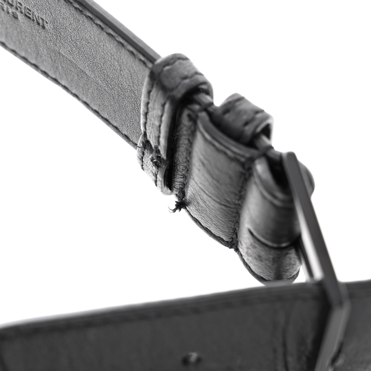 Saint Laurent Calfskin Crocodile Embossed Monogram Belt Bag Black 11 of 11