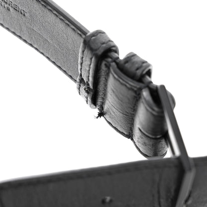 Saint Laurent Calfskin Crocodile Embossed Monogram Belt Bag Black 11 of 11