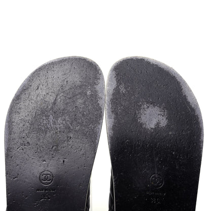 Chanel Lambskin Velcro Dad Sandals 38 Black 11 of 12