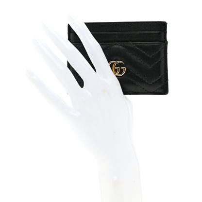 Gucci Calfskin Matelasse GG Marmont Card Holder Black 2 of 8