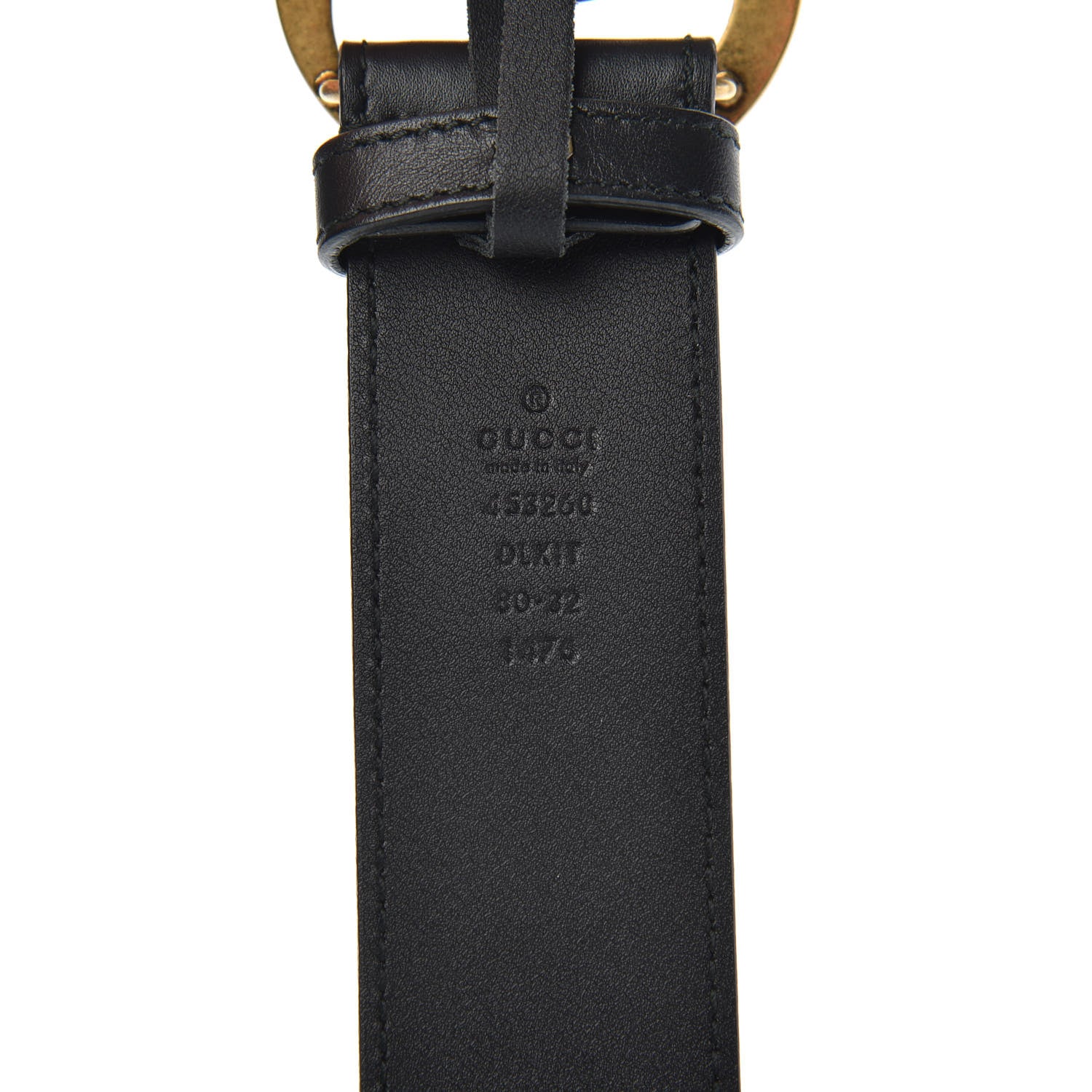 Gucci Moon Calfskin Pearl Double G 40mm Belt 80 32 Black Cream 4 of 5