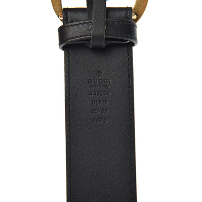 Gucci Moon Calfskin Pearl Double G 40mm Belt 80 32 Black Cream 4 of 5
