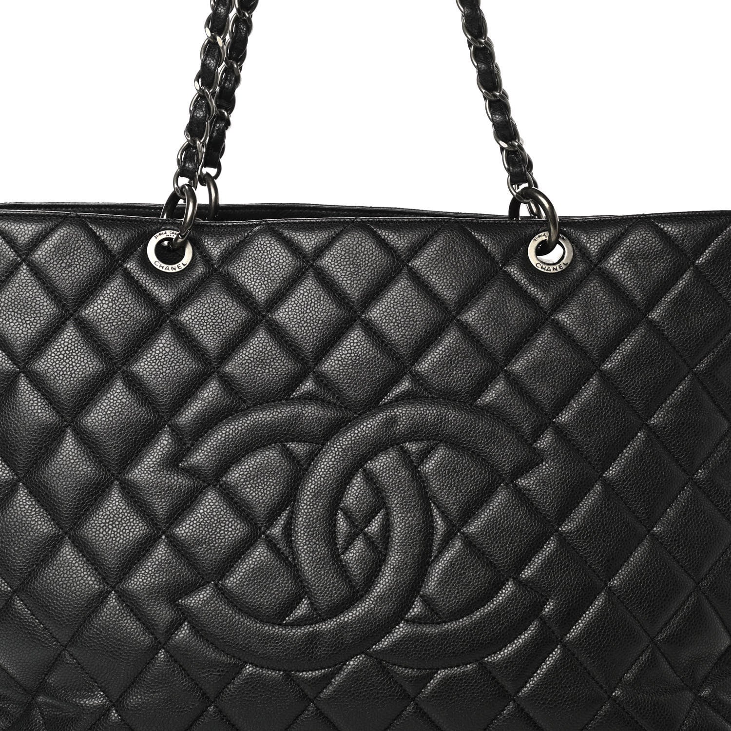 Chanel Caviar Quilted XXL Grand Shopping Tote GST Dark Grey 8 of 17