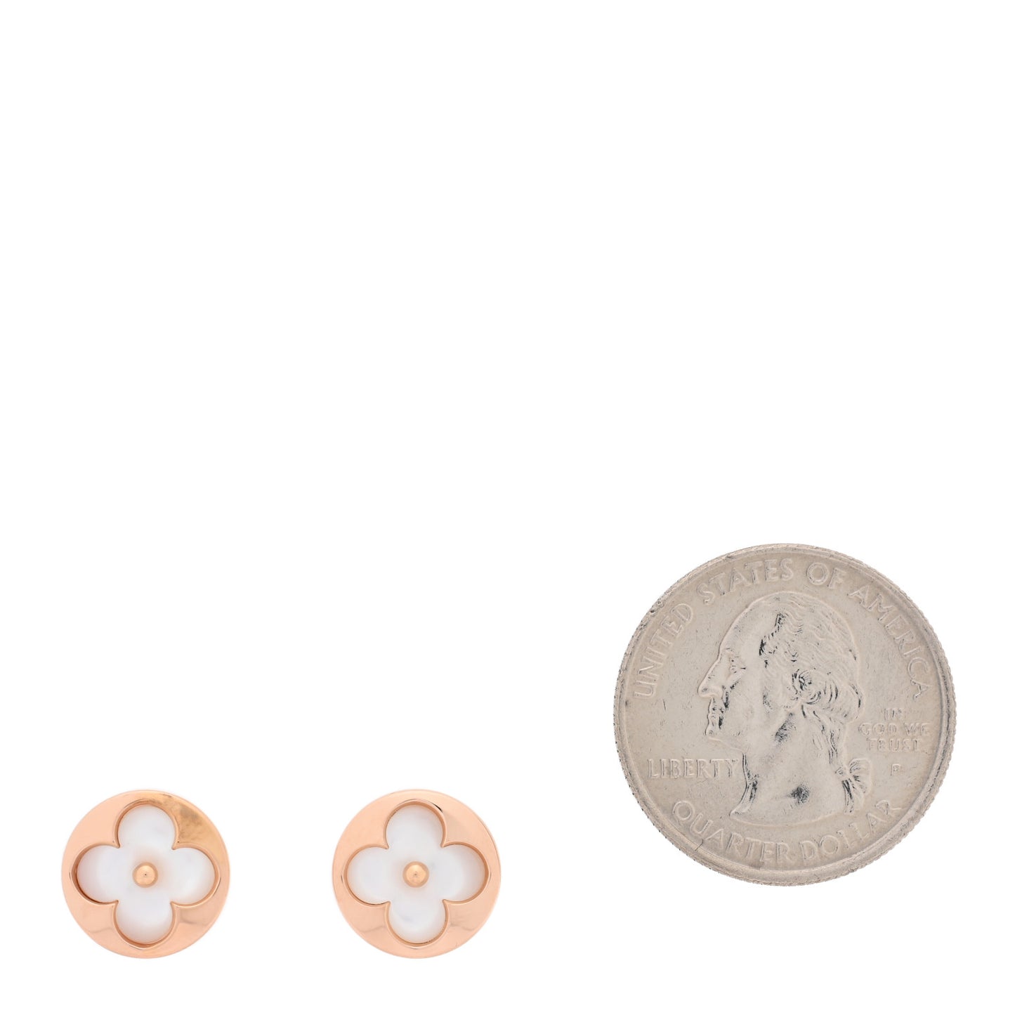 18K Pink Gold Mother of Pearl Color Blossom Sun Stud Earrings