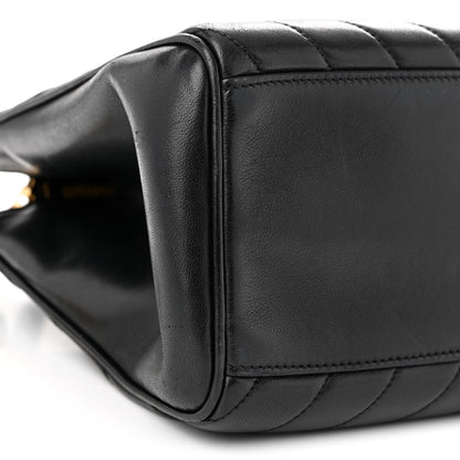 Chanel Lambskin Chevron Quilted Top Handle Bag Black 9 of 11