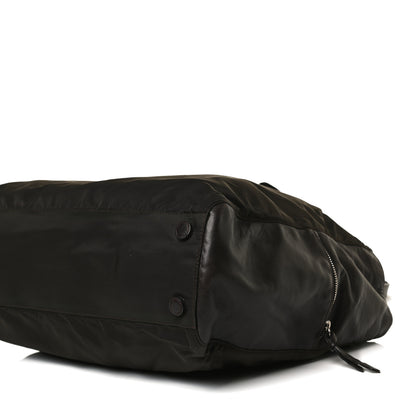 Prada Tessuto Nylon Soft Calfskin Tote Dark Brown 11 of 21