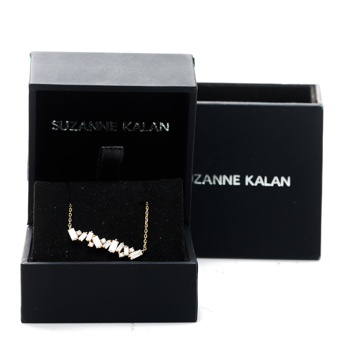 Suzanne Kalan 18K Yellow Gold Diamond Frenzy Bar Necklace 7 of 7