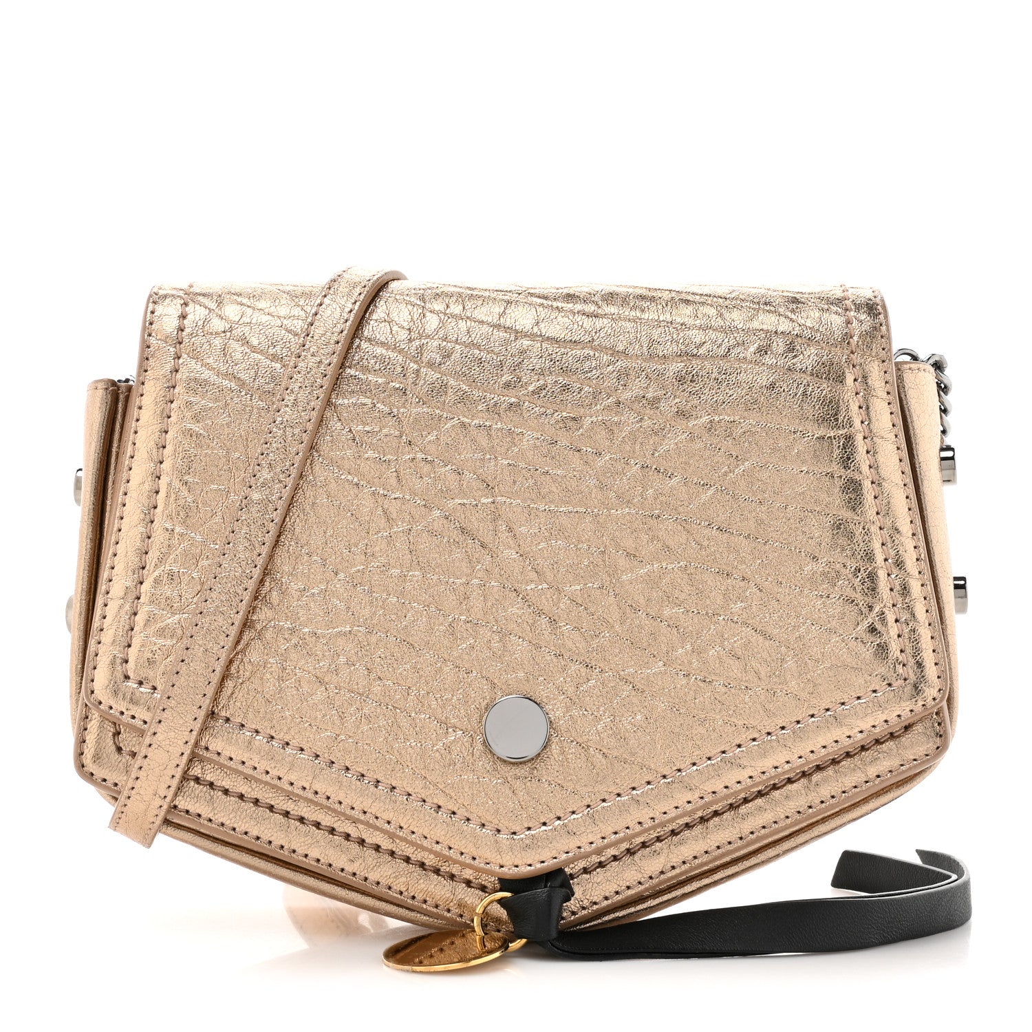 Jimmy Choo Metallic Grained Calfskin Arrow Crossbody Bag Light Gold 1 of 13