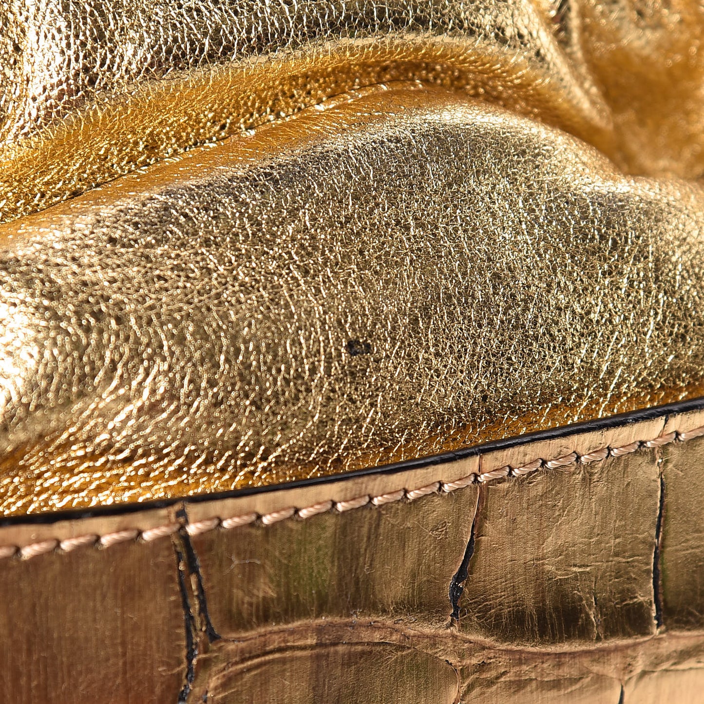 Metallic Alligator Little Crush Gold