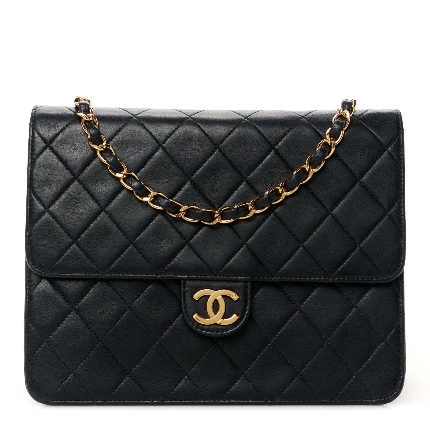Chanel Lambskin Quilted Small Single Flap Black 1 of 12