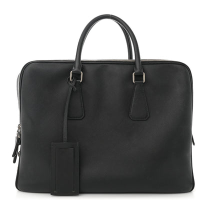 Prada Saffiano Travel Briefcase Black 1 of 15