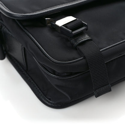 Prada Re-Nylon Saffiano Pocket Double Snap Buckle Shoulder Bag Black 10 of 12